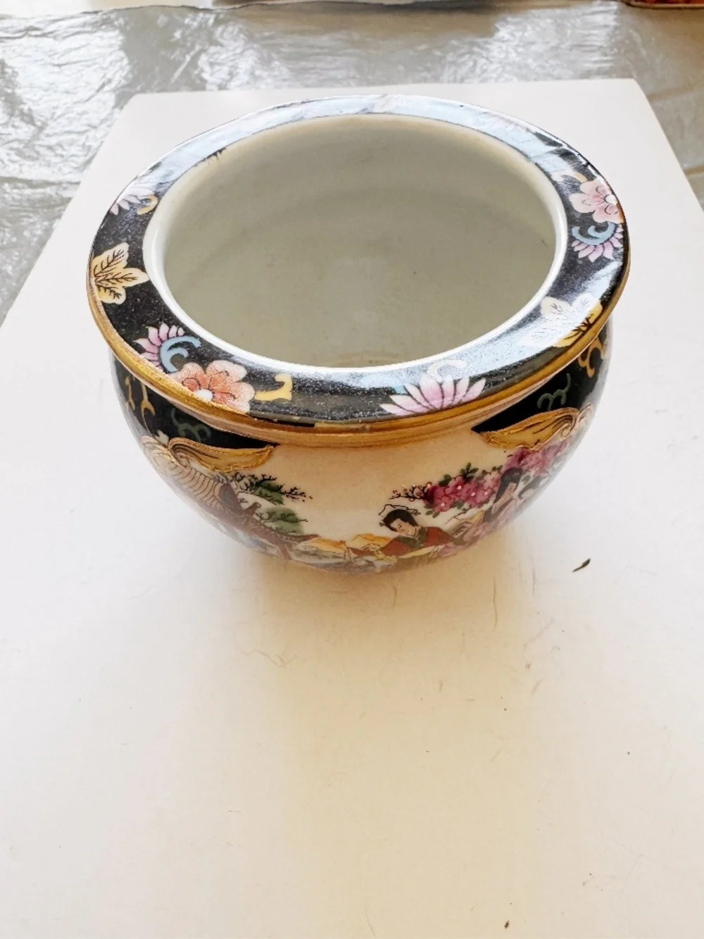 Chinese Chinoiserie Porcelain Fishbowl Bowl 4